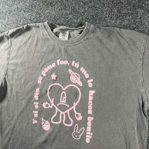 Comfort Color T-Shirt Womens XL Gray Si El Dia Feo Tu Me‎ Lo Haces Bonito Cotton